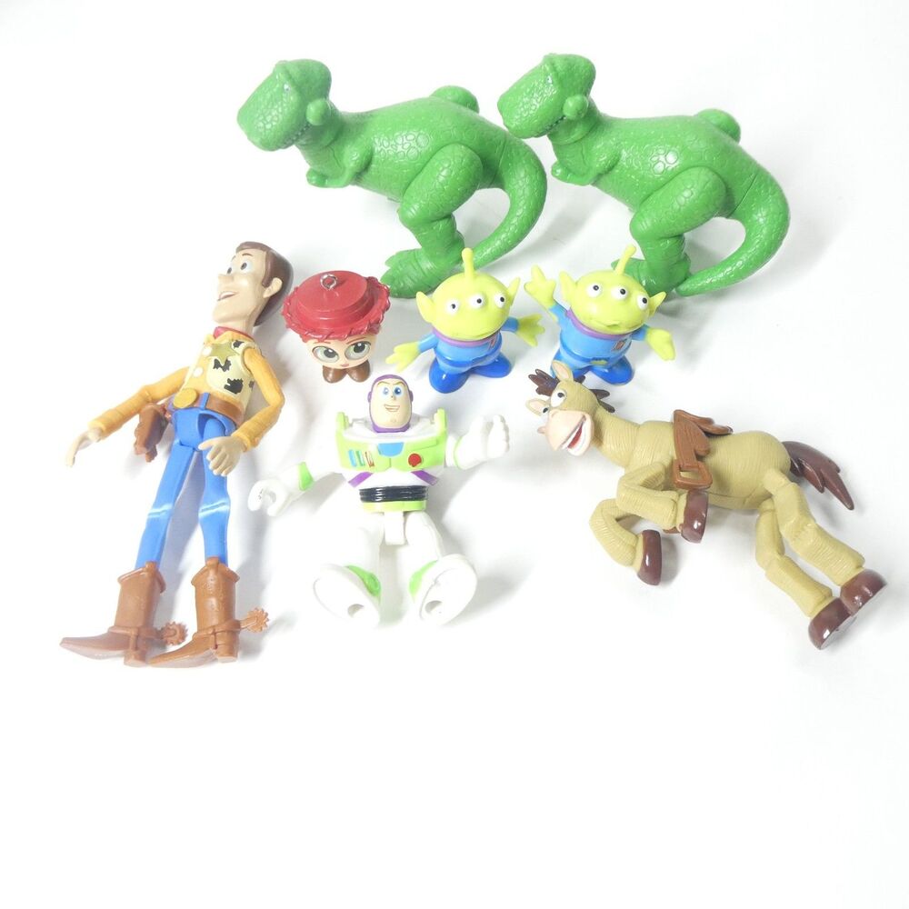 Toy Story Buzz Woody Jessie Bullseye Aliens Rex Mixed Lot Action Figures Pixar